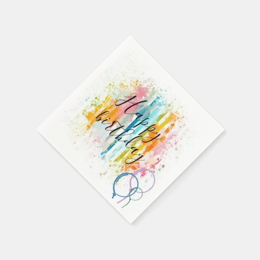 Serviette En Papier Arc en arc-en-ciel Rayures Peinture Splatter Anniv (Coin)
