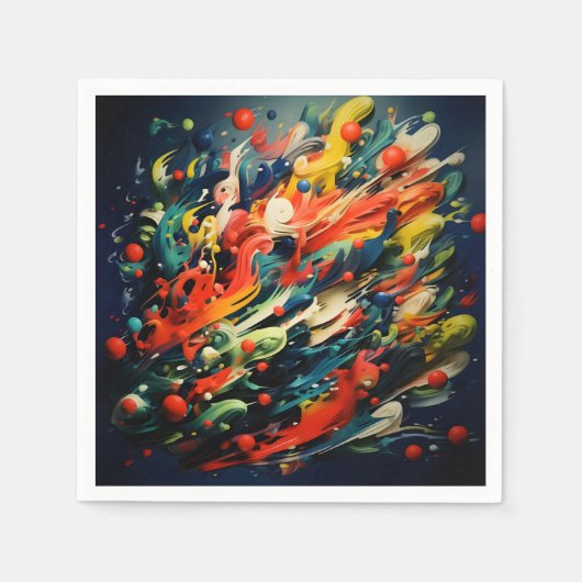 Serviette En Papier Arc-en-ciel Abstrait Rhapsody (Devant)