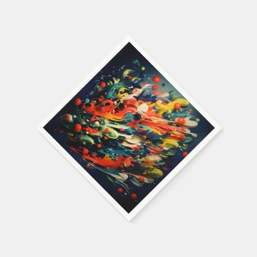 Serviette En Papier Arc-en-ciel Abstrait Rhapsody (Coin)