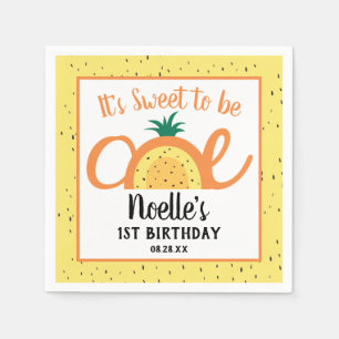 Serviette En Papier Arc-en-ciel ananas, doux pour être un, 1er anniver