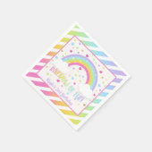 Serviette En Papier Arc-en-ciel Anniversaire Napkin - Pastel - Custom (Coin)