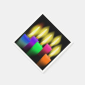 Serviette En Papier Arc-en-ciel bougies d'anniversaire sur noir (Coin)