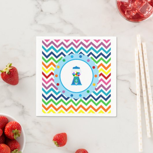 Serviette En Papier Arc en ciel Chevron Gumball (En situation)