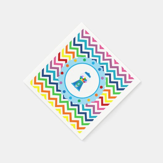 Serviette En Papier Arc en ciel Chevron Gumball (Coin)