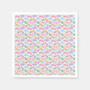 Serviette En Papier Arc-en-ciel coloré, Nuage et Motif étoilé