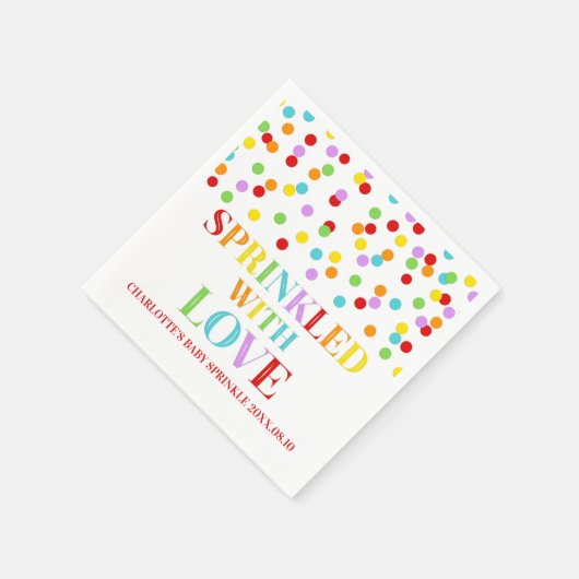Serviette En Papier Arc-en-ciel Confetti saupoudré d'Amour Baby Sprink (Coin)