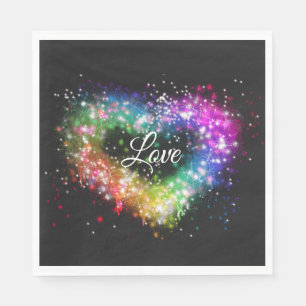 Serviette En Papier Arc-en-ciel couleurs vaporiser peinture étincelant