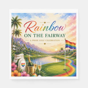 Serviette En Papier Arc-en-ciel de golf sur la célébration de golf Pri