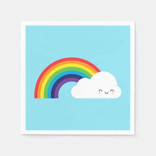 Serviette En Papier Arc en ciel de Kawaii (Devant)