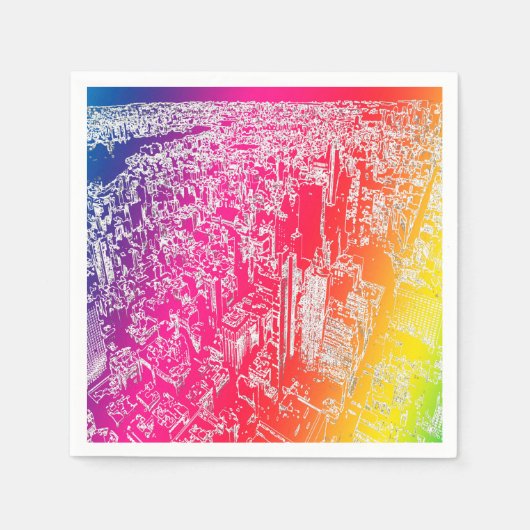 Serviette En Papier Arc-en-ciel de Manhattan (Devant)
