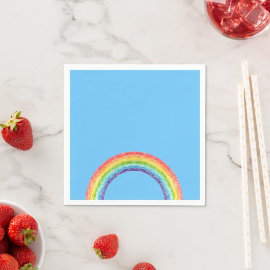 Serviette En Papier Arc en ciel et ciel bleu (En situation)