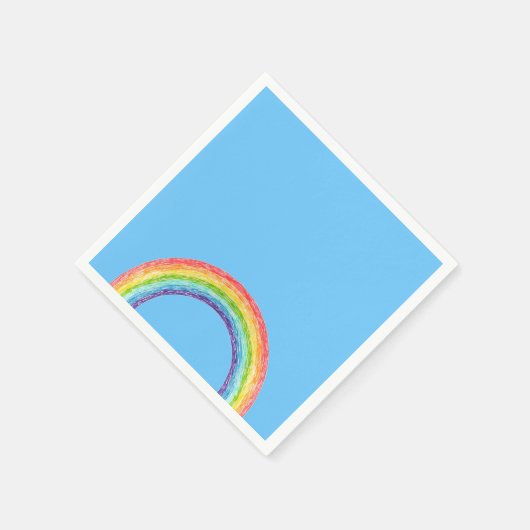 Serviette En Papier Arc en ciel et ciel bleu (Coin)