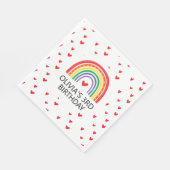 Serviette En Papier Arc en ciel et Coeurs serviettes de fête d'anniver (Coin)