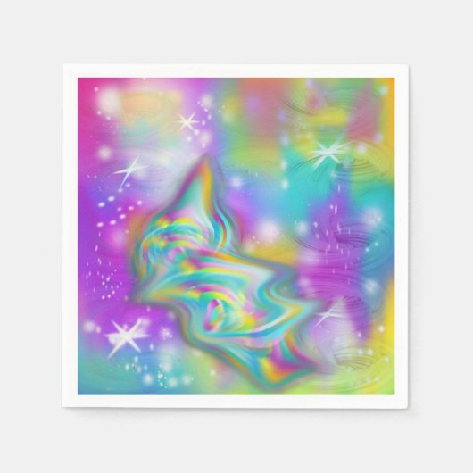 Serviette En Papier Arc-en-ciel et étoiles (Devant)