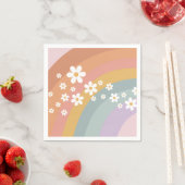 Serviette En Papier Arc-en-ciel et marguerite rétro super (En situation)