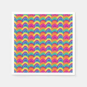 Serviette En Papier Arc-en-ciel et Motif d'onde coloré sans fil