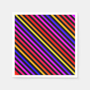 Serviette En Papier Arc-en-ciel et rayé de noir