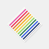 Serviette En Papier Arc-en-ciel et rayures blanches (Coin)