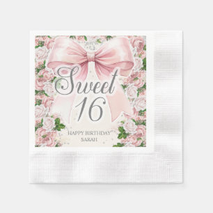 Serviette En Papier Arc en ciel floral Coquette Vintage Sweet 16