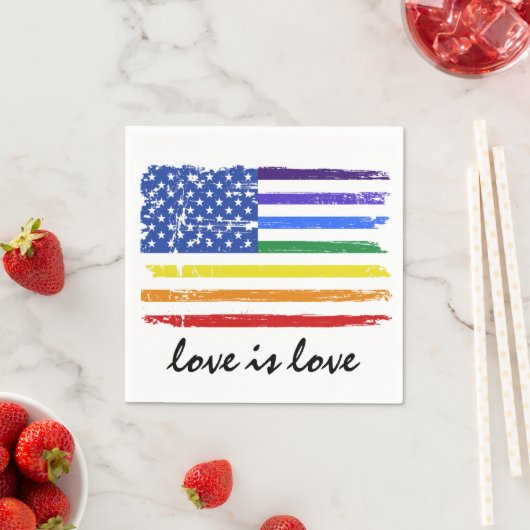 Serviette En Papier Arc-en-ciel gay pride (En situation)