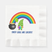 Serviette En Papier Arc-en-ciel Gnome Pot d'Or St Patricks Day Pièce (Devant)