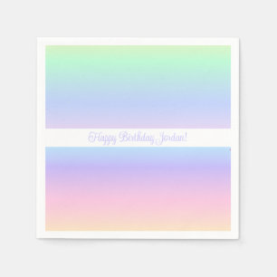 Serviette En Papier Arc-en-ciel Joyeux Ombré Enfants Anniversaire Past