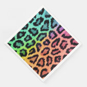 Serviette En Papier arc-en-ciel léopard fond (Coin)