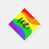 Serviette En Papier Arc-en-ciel moderne Pride (Coin)