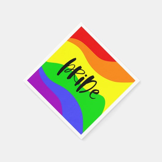 Serviette En Papier Arc-en-ciel moderne Pride (Coin)