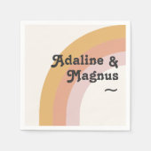 Serviette En Papier Arc-en-ciel moderne rétro 70's | Napkins Mariage (Devant)