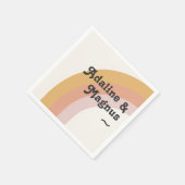 Serviette En Papier Arc-en-ciel moderne rétro 70's | Napkins Mariage (Coin)