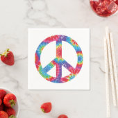 Serviette En Papier Arc-en-ciel Peace Sign Napkins 60s Soixante (En situation)