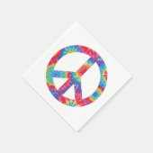 Serviette En Papier Arc-en-ciel Peace Sign Napkins 60s Soixante (Coin)
