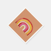 Serviette En Papier Arc-en-ciel rétro jolie aquarelle (Coin)