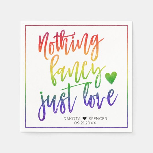 Serviette En Papier Arc en ciel Rien de fantaisie Juste l'amour | MARI (Devant)