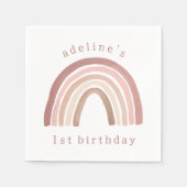 Serviette En Papier Arc-en-ciel rose en terre cuite (Devant)