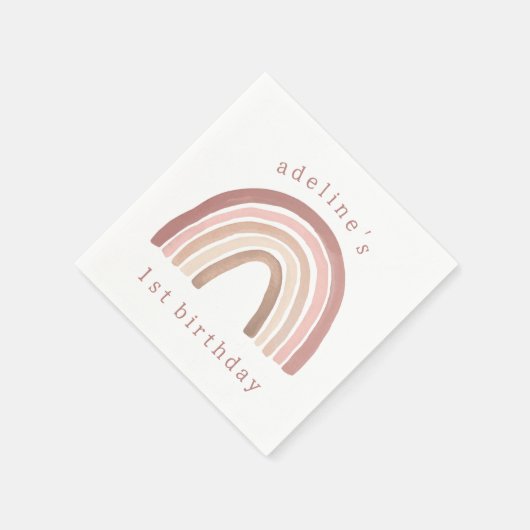 Serviette En Papier Arc-en-ciel rose en terre cuite (Coin)