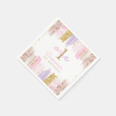 Serviette En Papier Arc-en-ciel rose et or 1er anniversaire (Coin)
