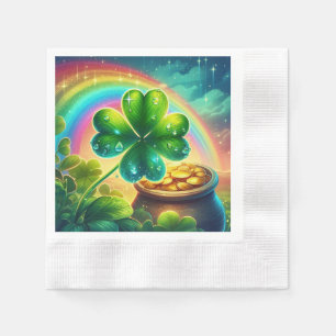 Serviette En Papier Arc-en-ciel Saint Patrick's Day trver
