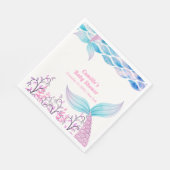 Serviette En Papier Arc-en-ciel sous la mer Mermaid Tail Baby shower (Coin)