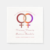 Serviette En Papier Arc en ciel symboles lesbienne mariage napkin (Devant)
