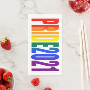 Serviette En Papier Arc-en-ciel Typographie LGBTQ Party Gay pride 2021