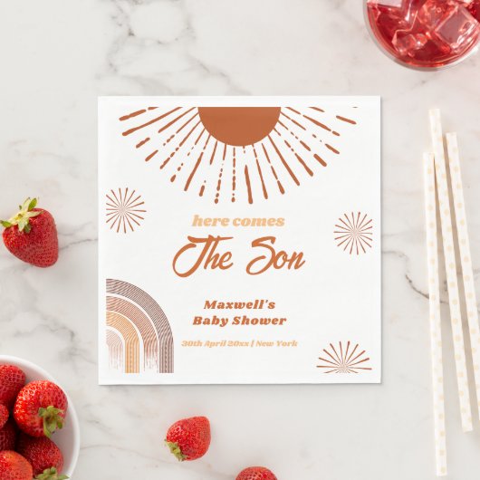 Serviette En Papier Arc-En-Ciel Voici Le Baby shower Du Fils (En situation)