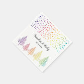 Serviette En Papier Arc-en couleurs confetti, arbres gay lesbienne mar (Coin)