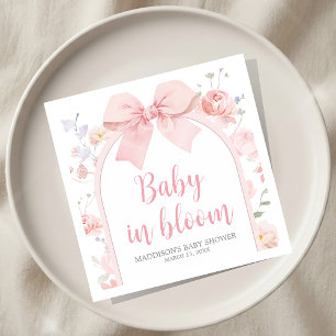 Serviette En Papier Arc en fleurs rose bébé en fleurs Baby Shower
