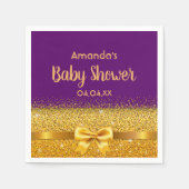 Serviette En Papier arc en or violet baby shower (Devant)