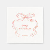 Serviette En Papier Arc en ruban - Bébé fille douche serviettes (Devant)