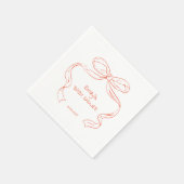 Serviette En Papier Arc en ruban - Bébé fille douche serviettes (Coin)