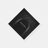 Serviette En Papier Arc gothique Mariage élégant Noir et Blanc foncé (Coin)
