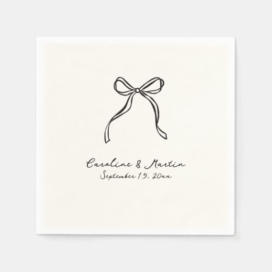 Serviette En Papier Arc lunaire, mariage tiré à la main (Devant)
